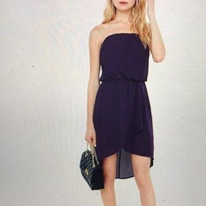 Express Purple Strapless Dress